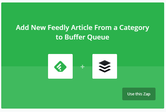 Selecting the Buffer integration for Feedly.