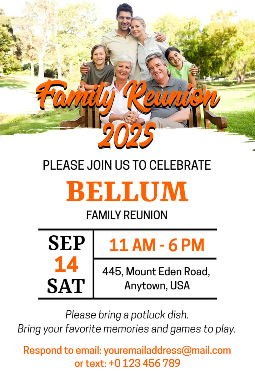 Family Reunion Invitation Portrait Template