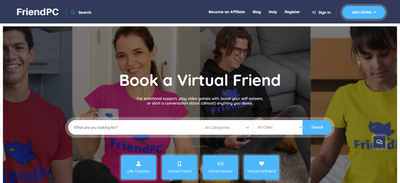Get paid to become a virtual friend at FriendPC