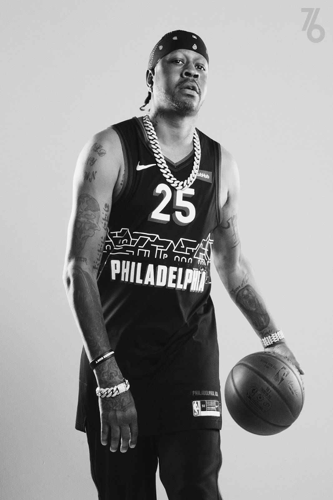 black sixers jersey