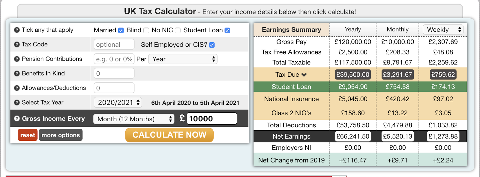 Freelance rate sheet tax calculator