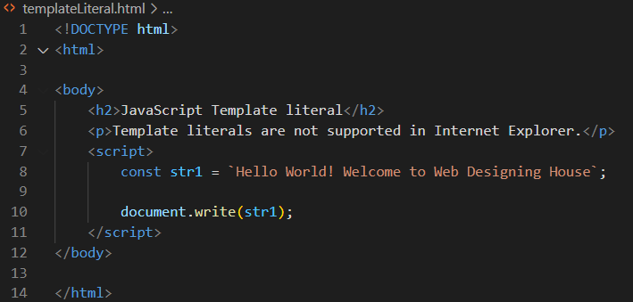 JavaScript Template Literals