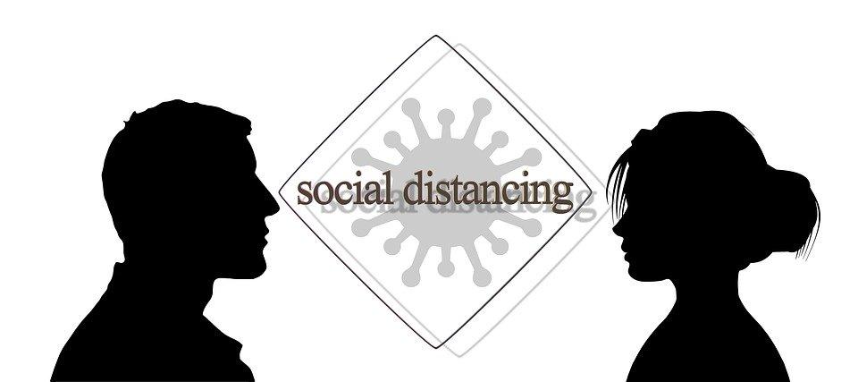 Silouttes shown social distancing