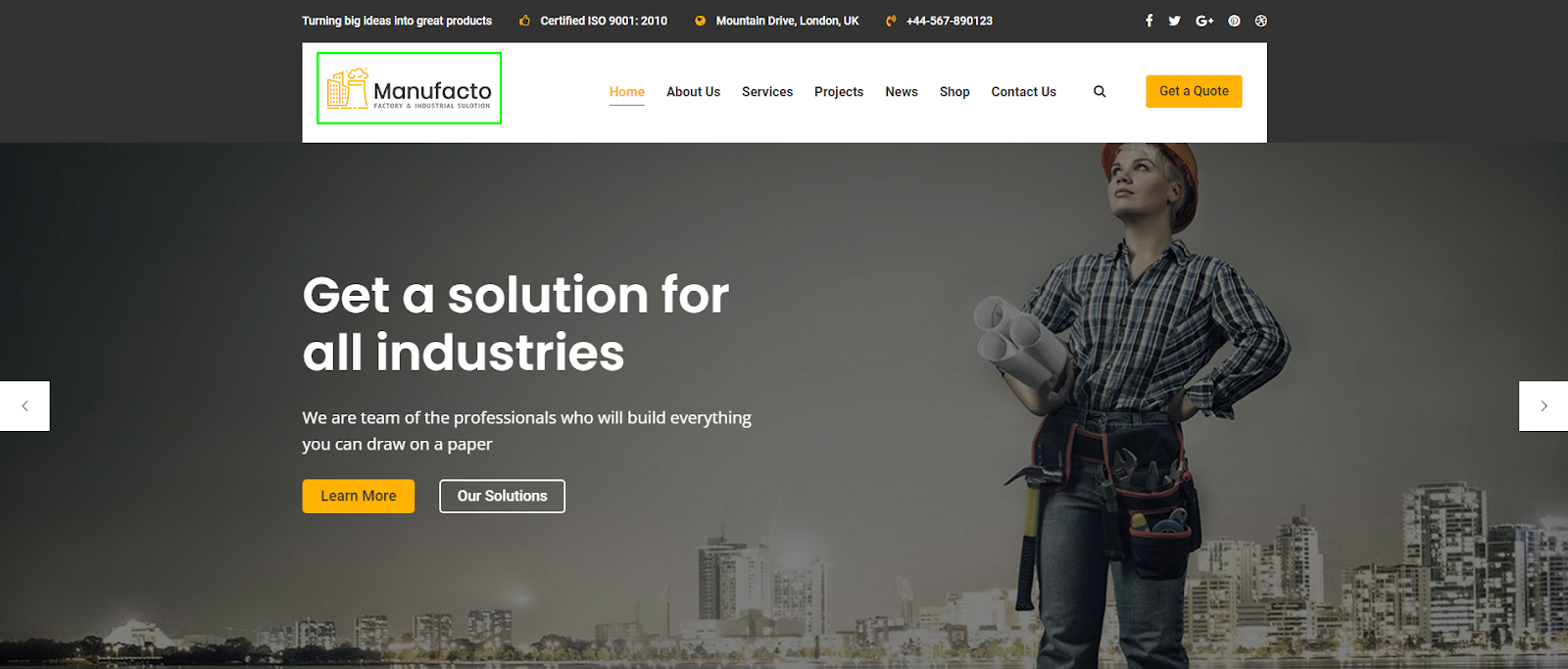 Manufacto - Industry and Factory WordPress Theme