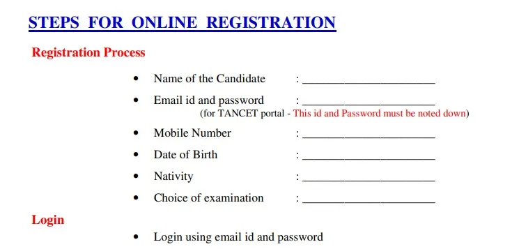 tancet registration