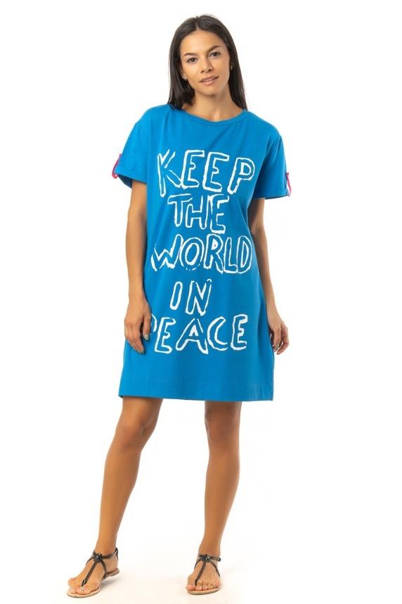 Платье свободное  KEEP THE WORLD IN PEACE оптом