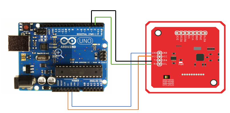 Connecting Arduino to PN532 module in UART mode