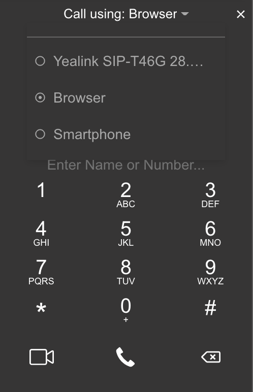 Pavé numérique du client web