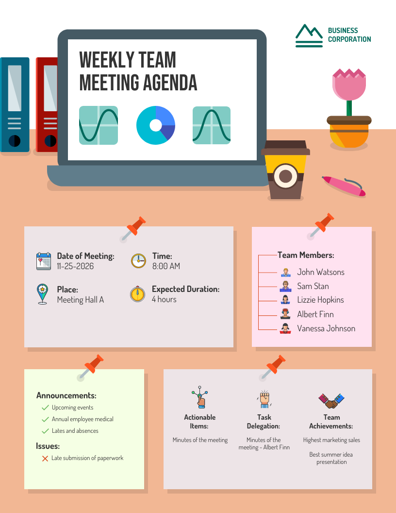Weekly Team Meeting Agenda Template
