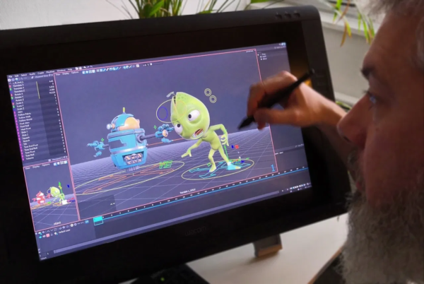 an animator working on digital animation