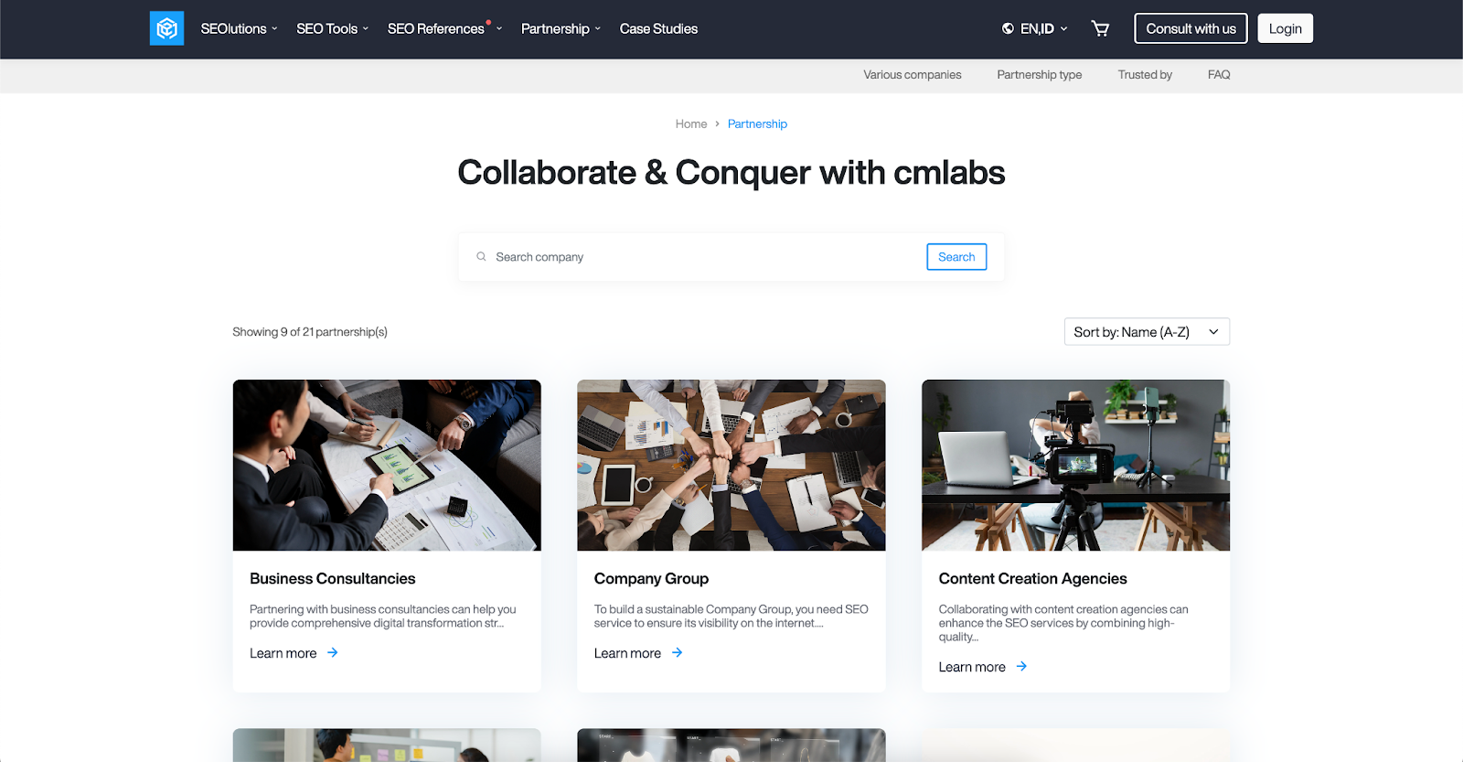 The cmlabs Partnerships 2.0 Main Page