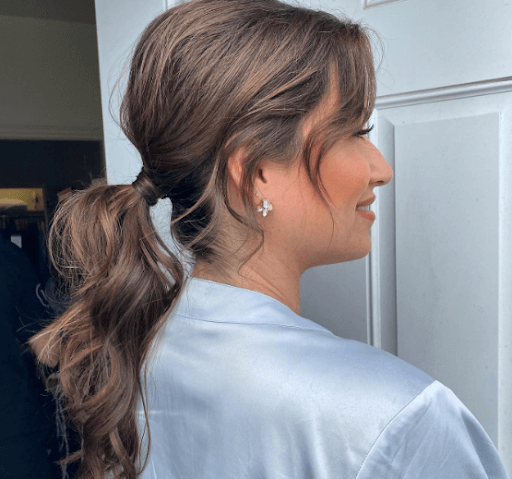Middle Part Low Pony Hairstyle for long Hair