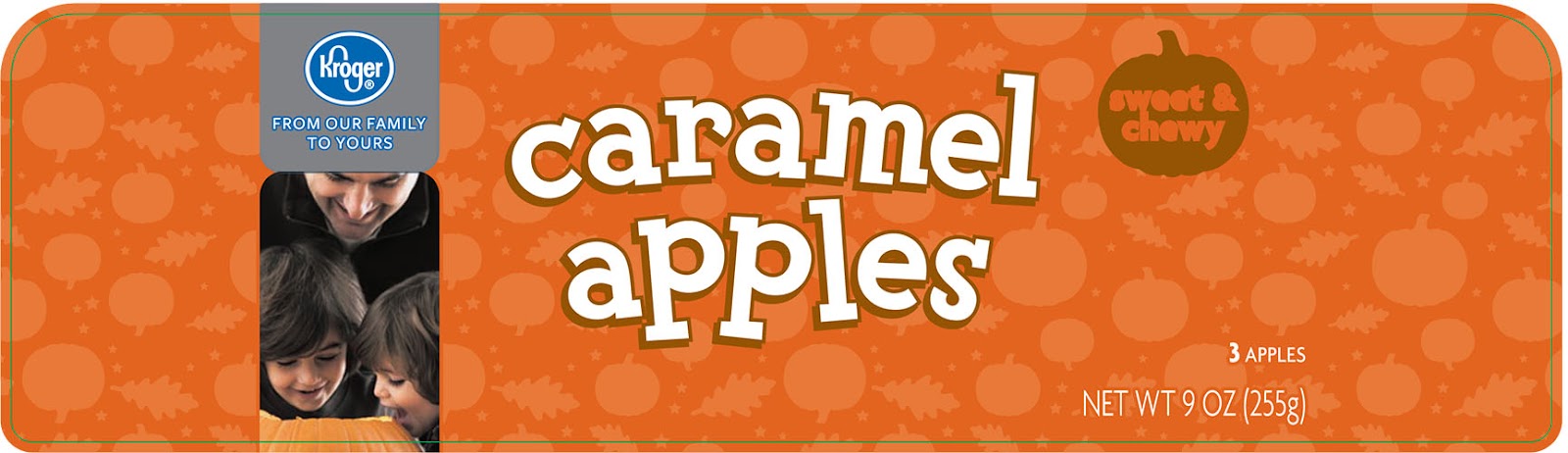 Kroger, Caramel Apples, 3 pack 9 oz