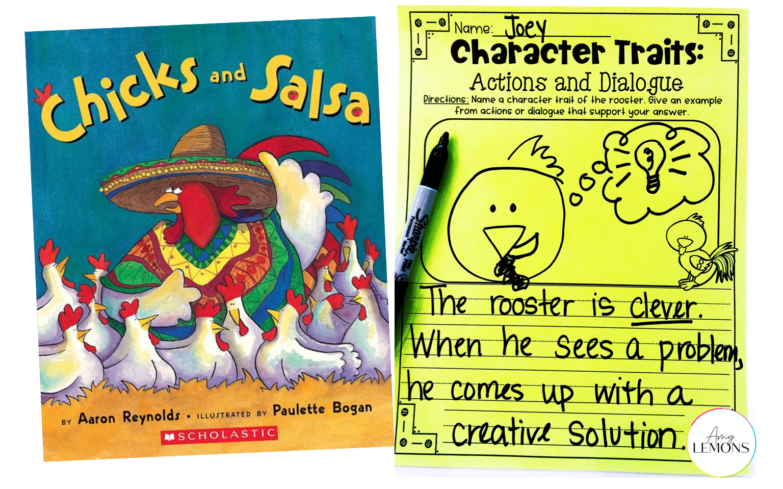 Reading comprehension activities for the book Chicks and Salsa