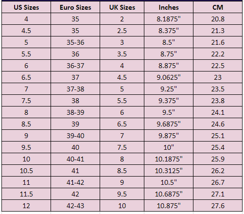 Shoe Size Chart & Conversion for Men, Women & Kids (USA, EU, UK) - Sportsly