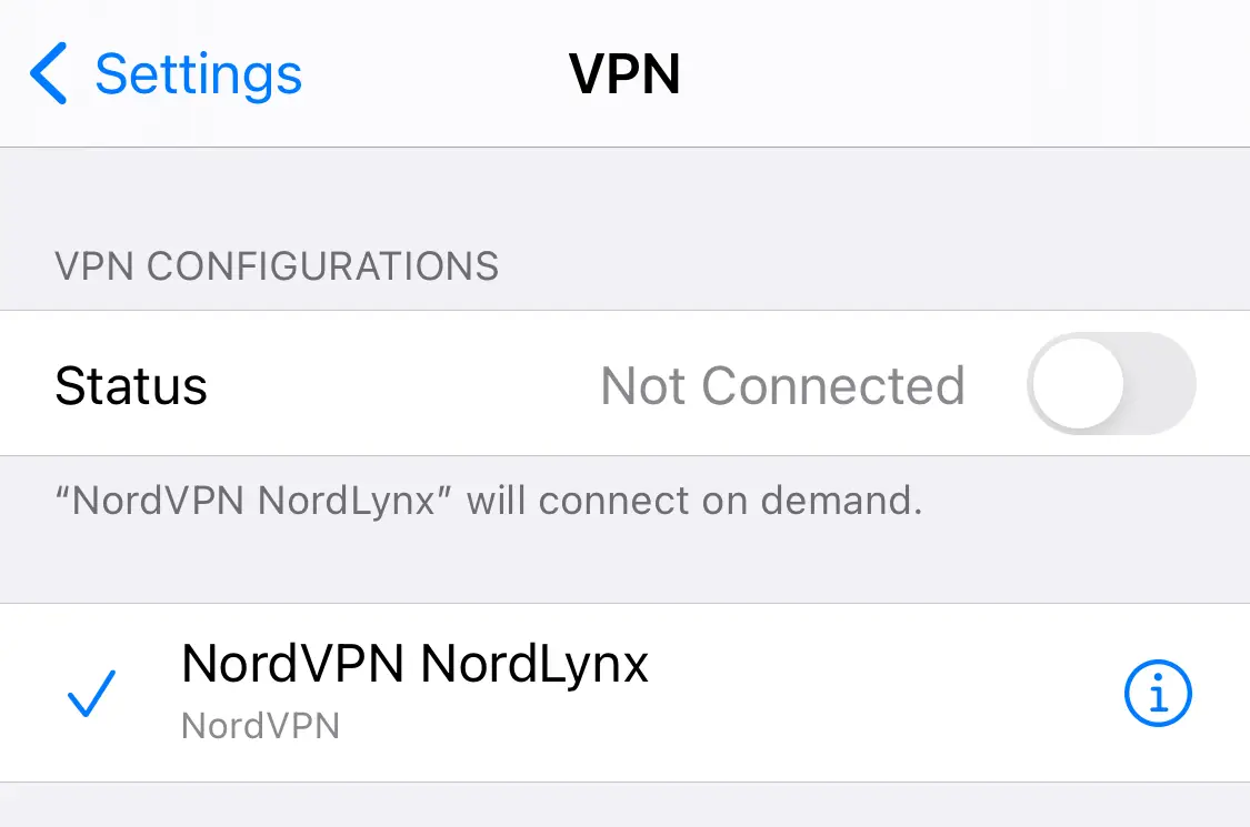 Deactivate VPN 