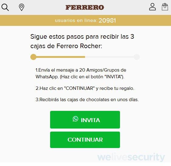 Instancia en la que se solicita compartir el mensaje con sus contactos.