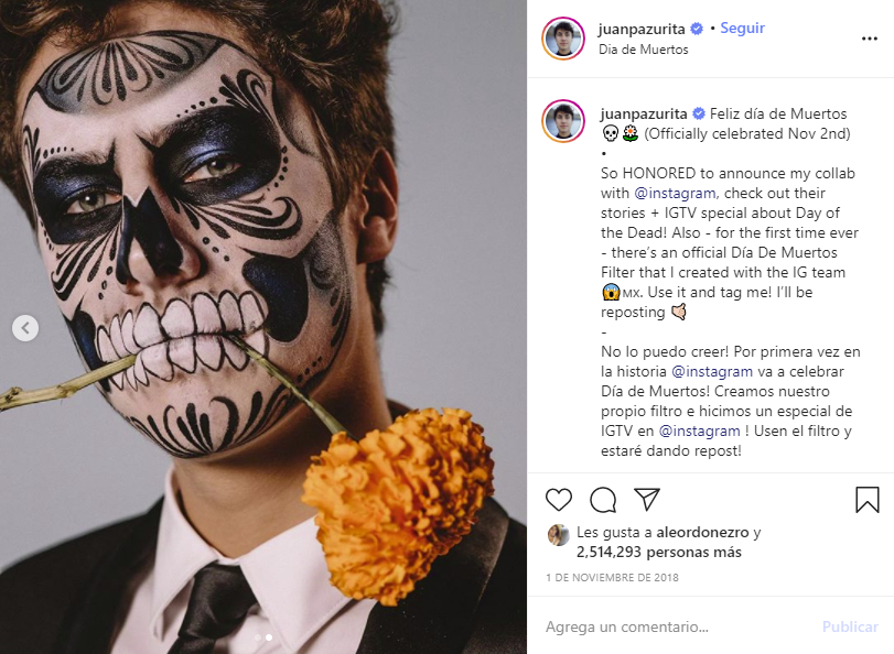 día de muertos filtro instagram