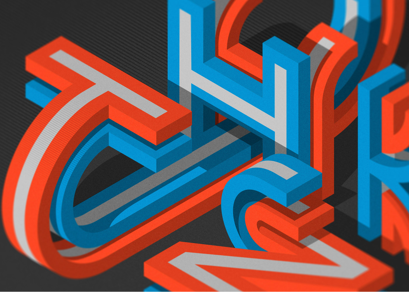 colour Illustrator Isometric lettering type typedesign typography   vector font design