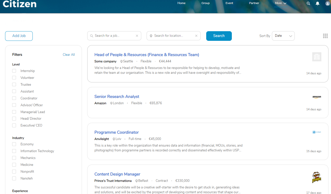 salesforce Job Board app