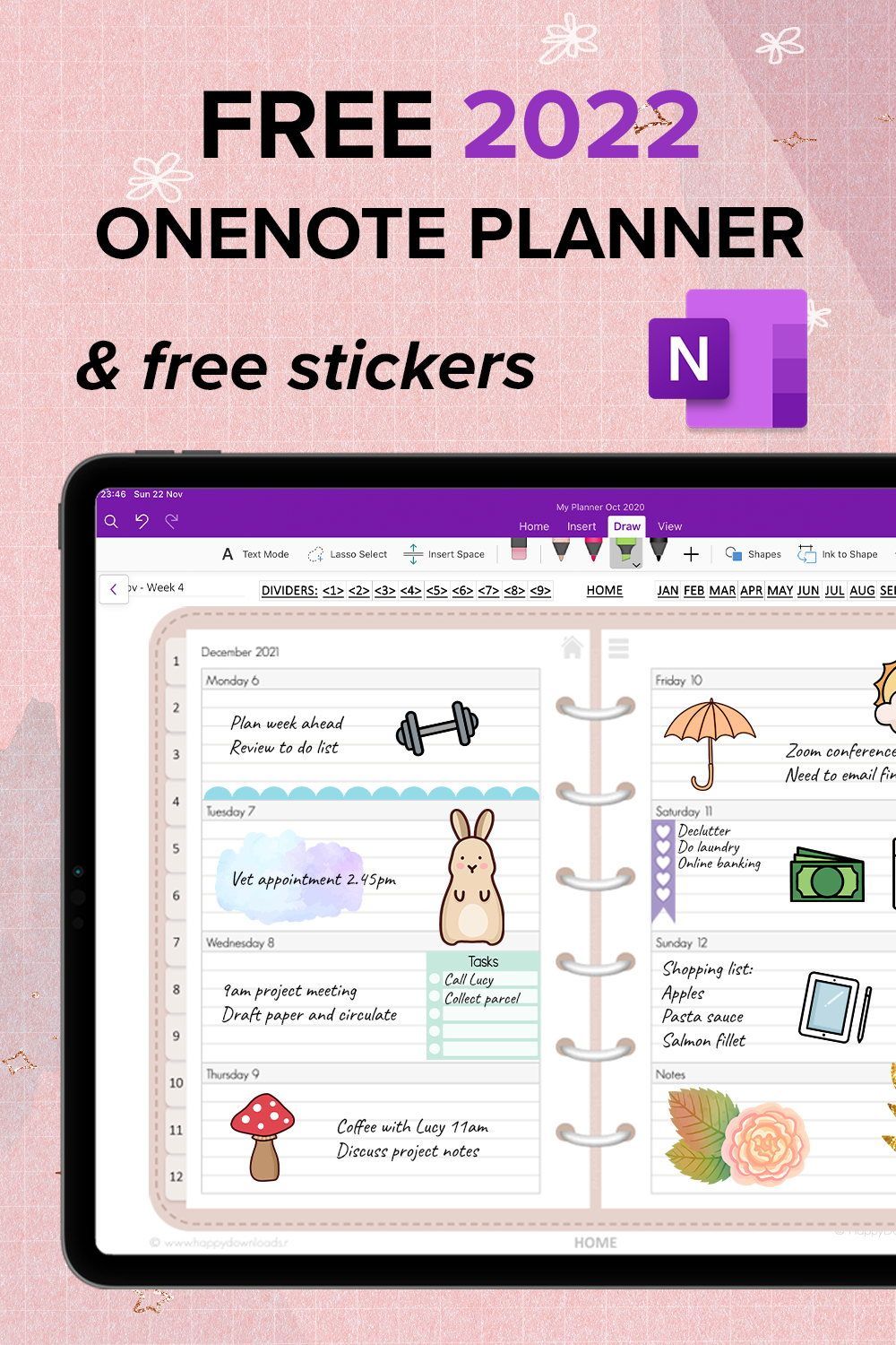 OneNote digital planner app