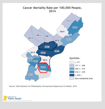 Image result for maps of philadelphia cancer rates