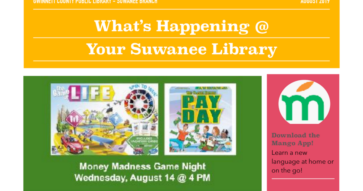 Suwanee Public Library Events