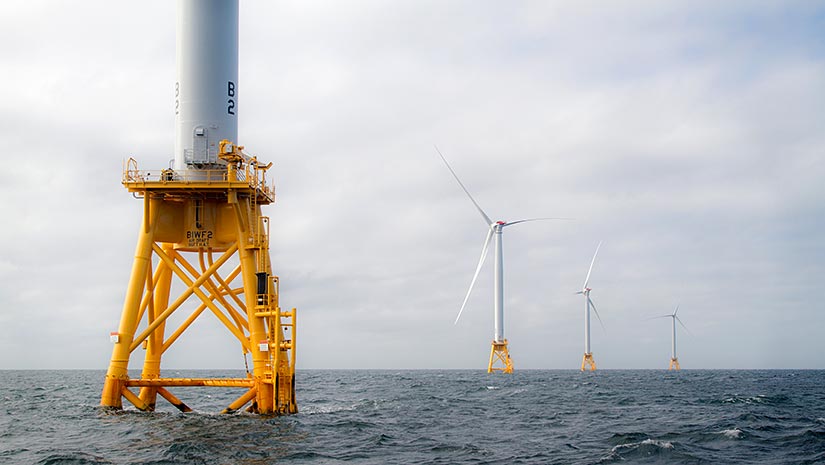 Commissioned in 2016 off the coast of Rhode Island, the Block Island Wind Farm marked the U.S.’s first-ever commercial offshore wind farm. Image used courtesy of the DOE/Gary Norton