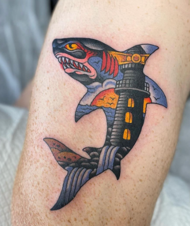 Lighthouse With Fantastic Tattoo