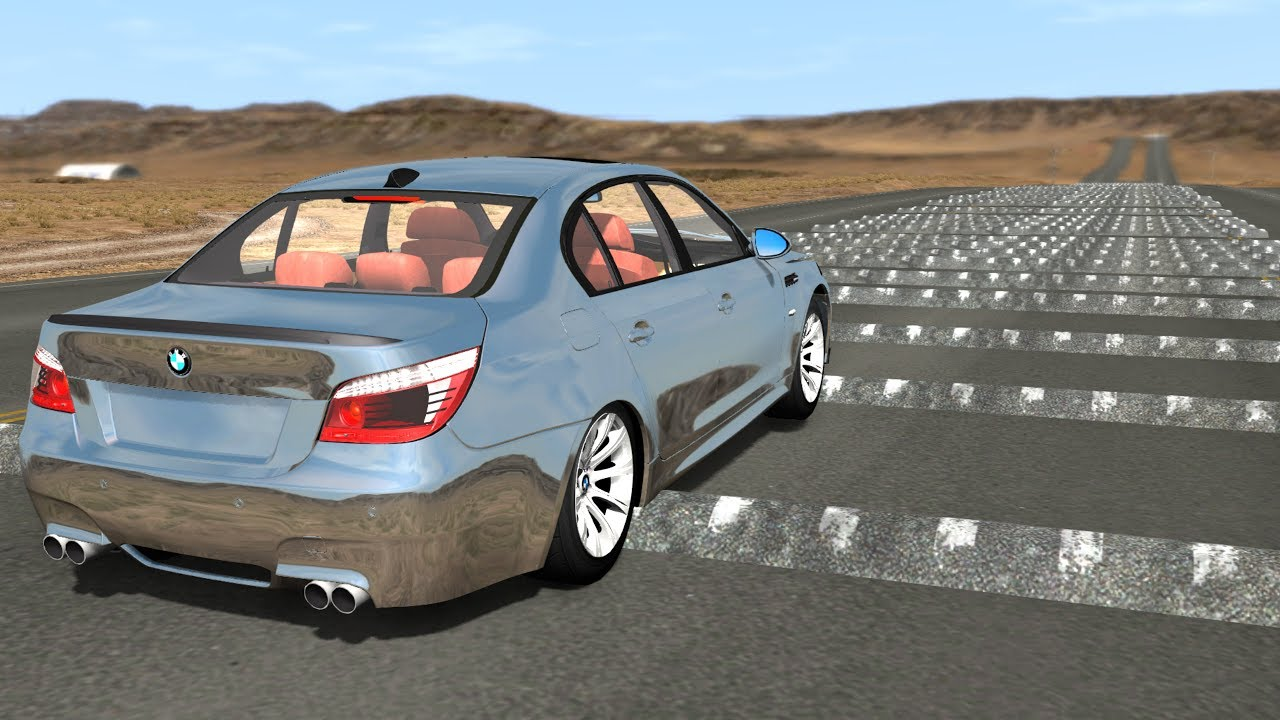 image shows a 3d car model going over multiple speed bumps. 