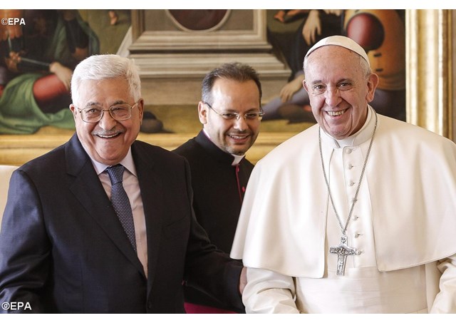 Pope Francis and Palestinian president Mahmoud Abbas.  - EPA