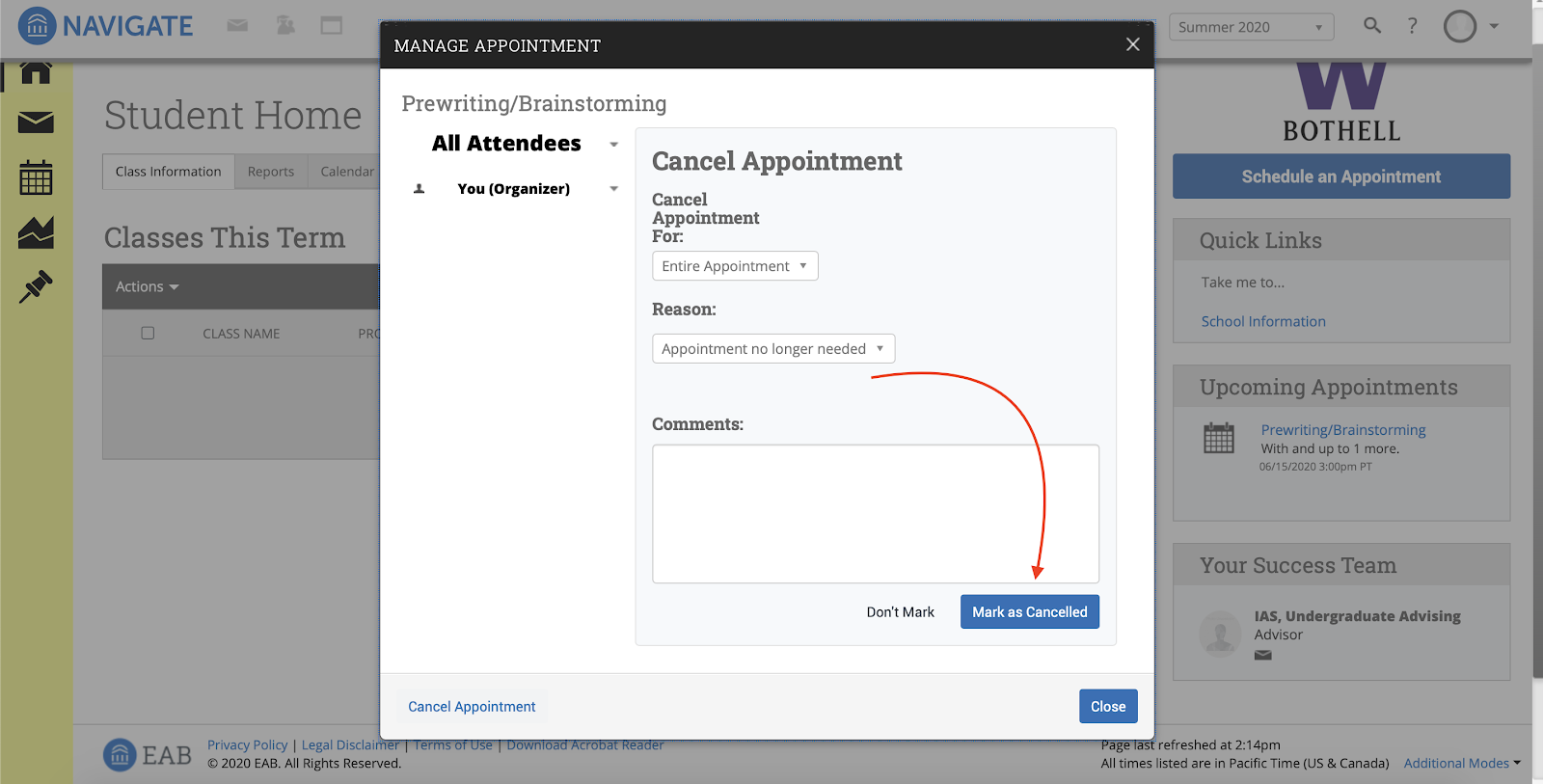 Cancel an Appointment