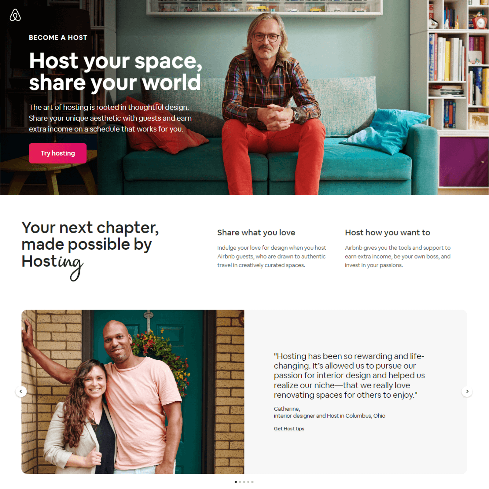 Airbnb's landing page