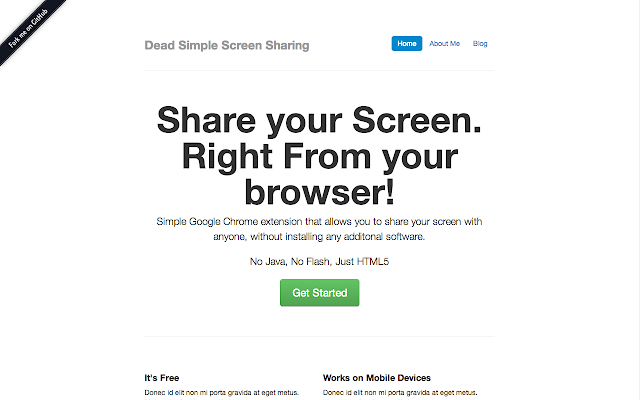 Dead Simple Screen Sharing chrome extension