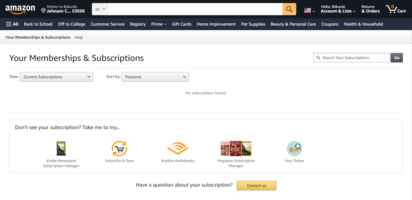 How to cancel Amazon digital subscription