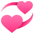 Revolving Heart Emoji on joy pixels