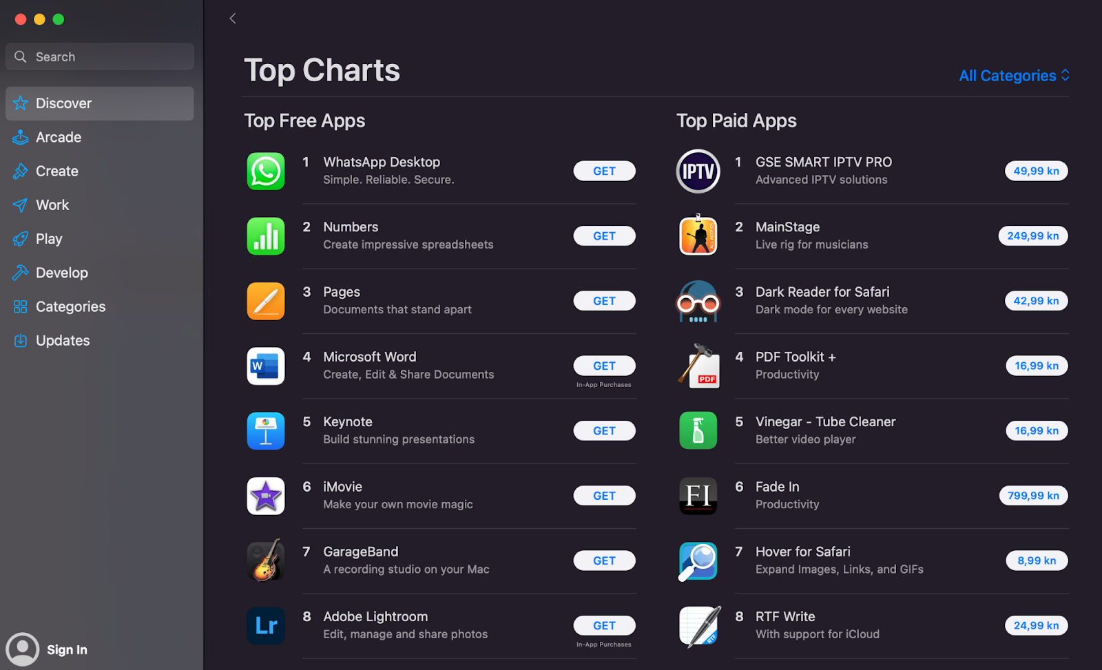 top app charts