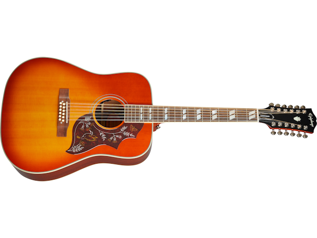 Epiphone Hummingbird professional acoustic guitar for beginners.