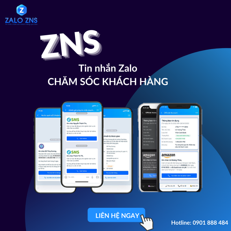 Zalo ZNS dịch vụ tin nhắn tiện ích 