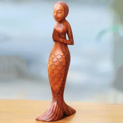 Mermaid Wood Sculpture