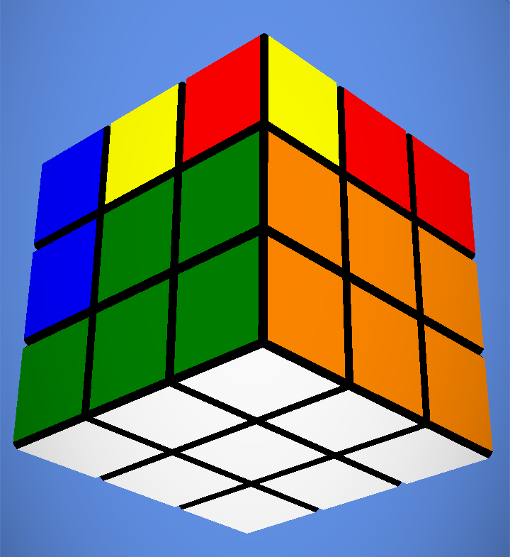 Solved bottom layer of a Rubik's cube