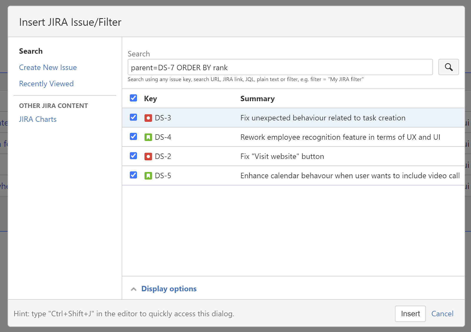Jira Issue Filter