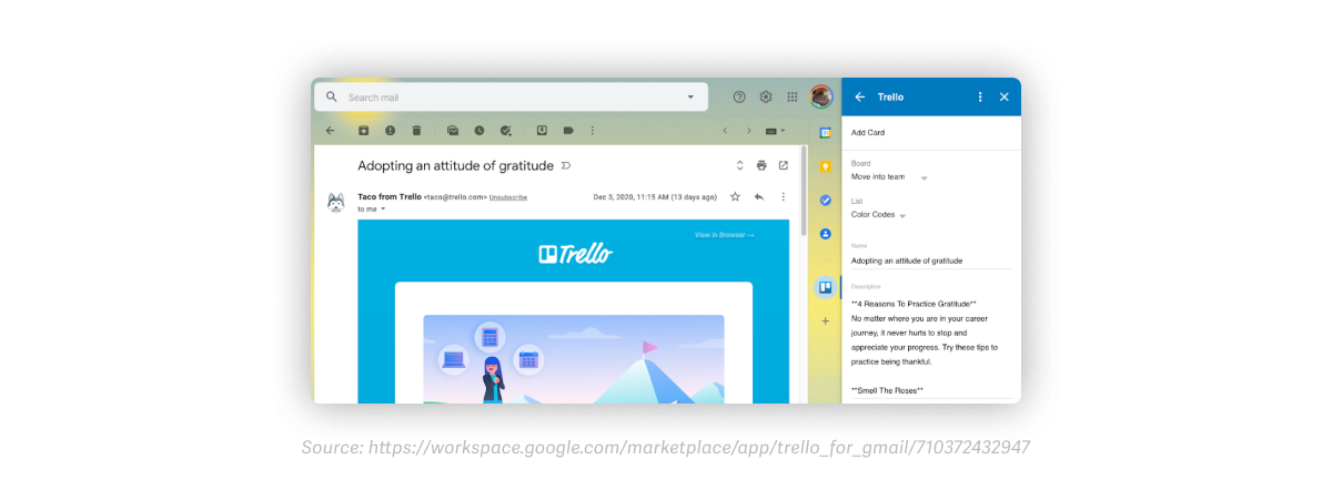 Trello for Gmail and Asana for Gmail