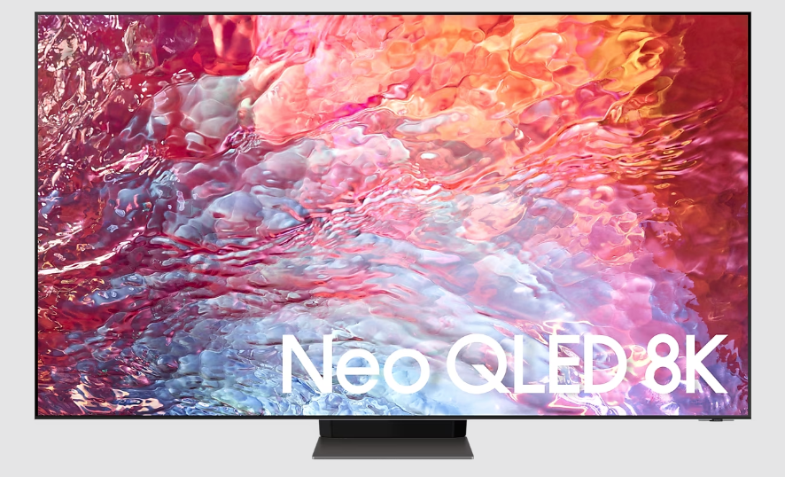 Frontal view of the Samsung 55" QN700B Neo QLED 8K Smart TV.