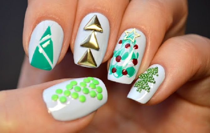 Festive manicure with a Christmas tree for the New Year 2022: 9 beautiful nail design options