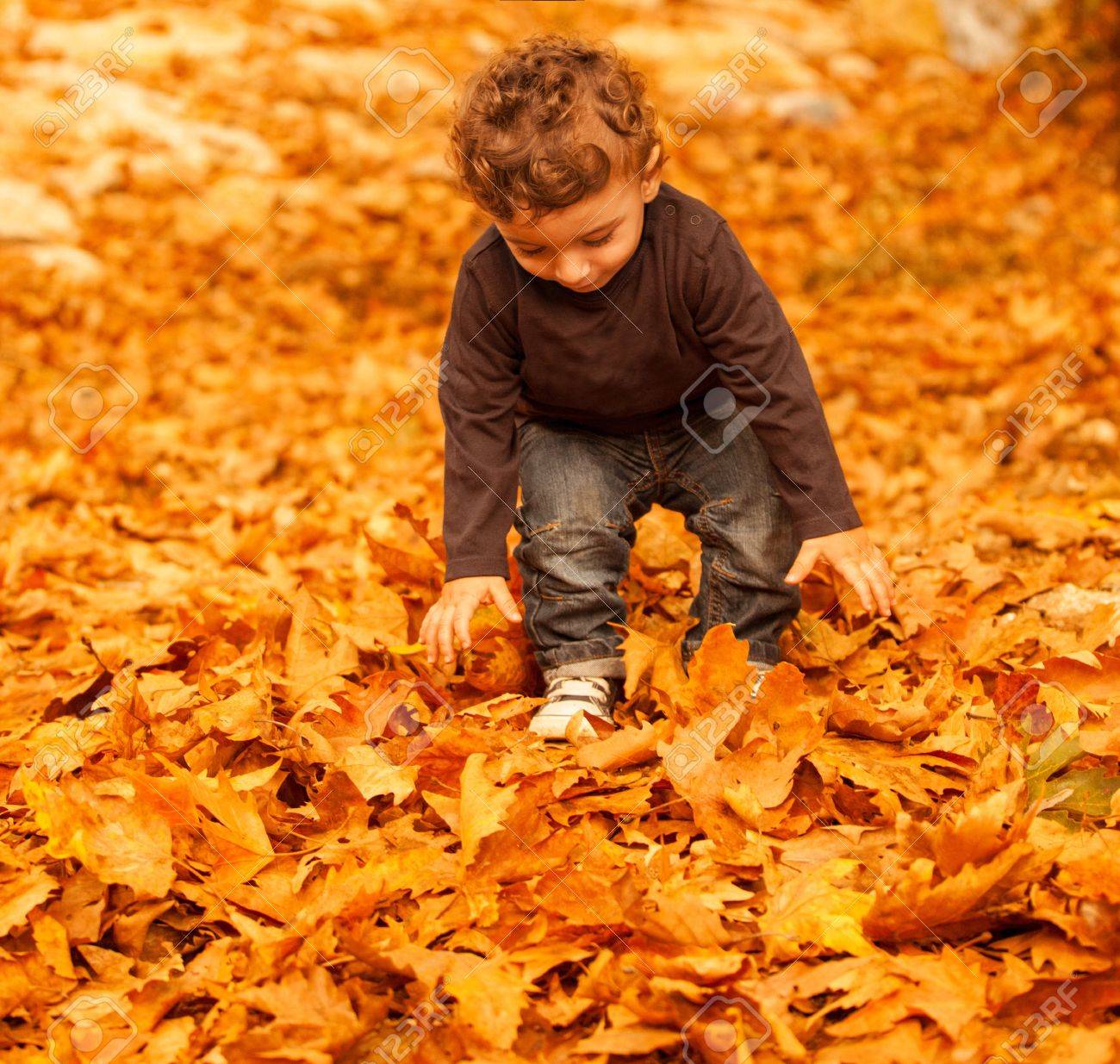 Image result for In autumn, they played games in the dry leaves.