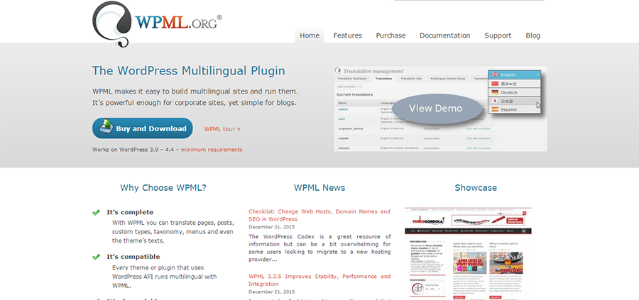 Plugins multilíngues do WordPress: WPML