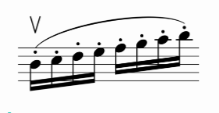 up bow and down bow staccato