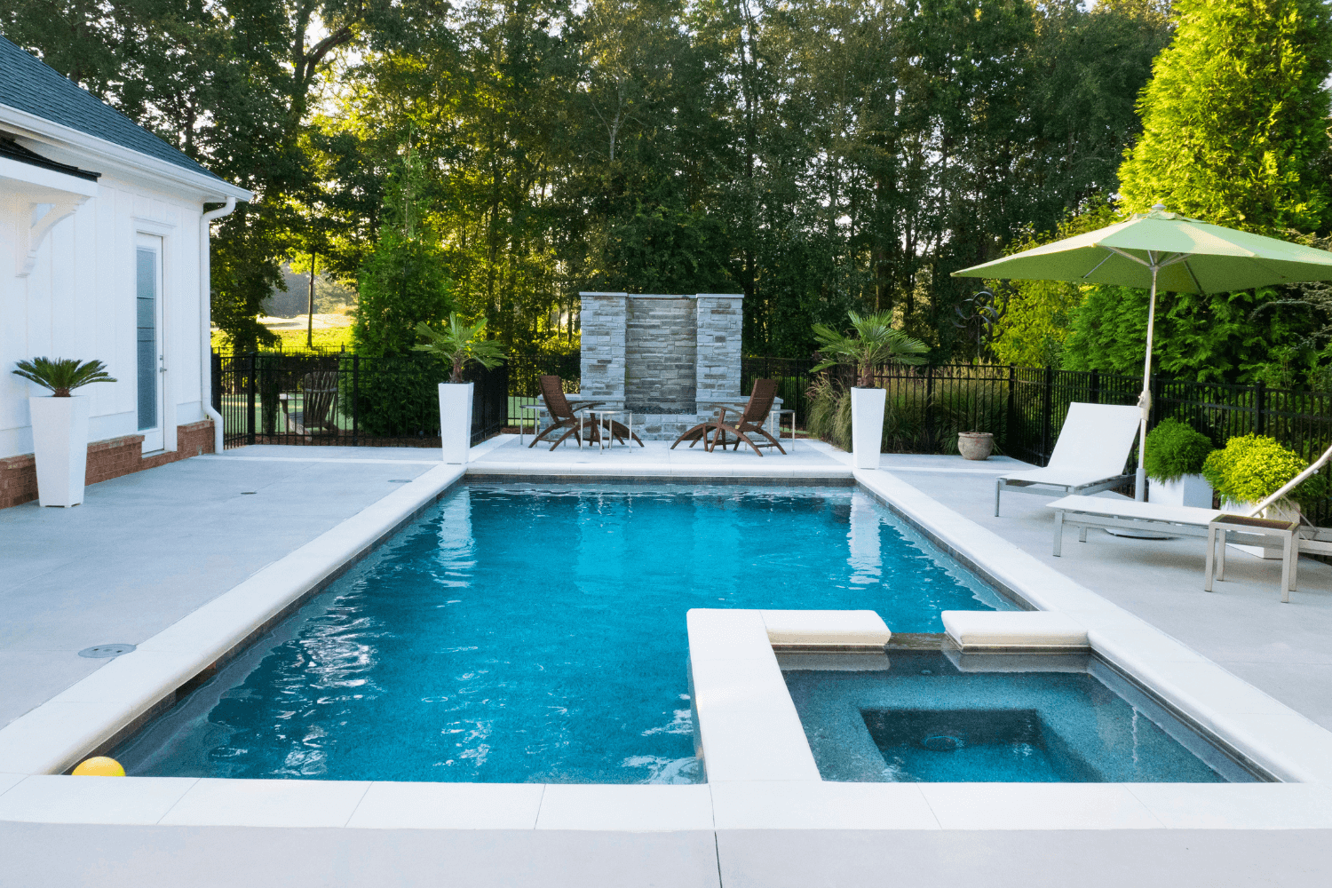 Inground backyard swimming pool