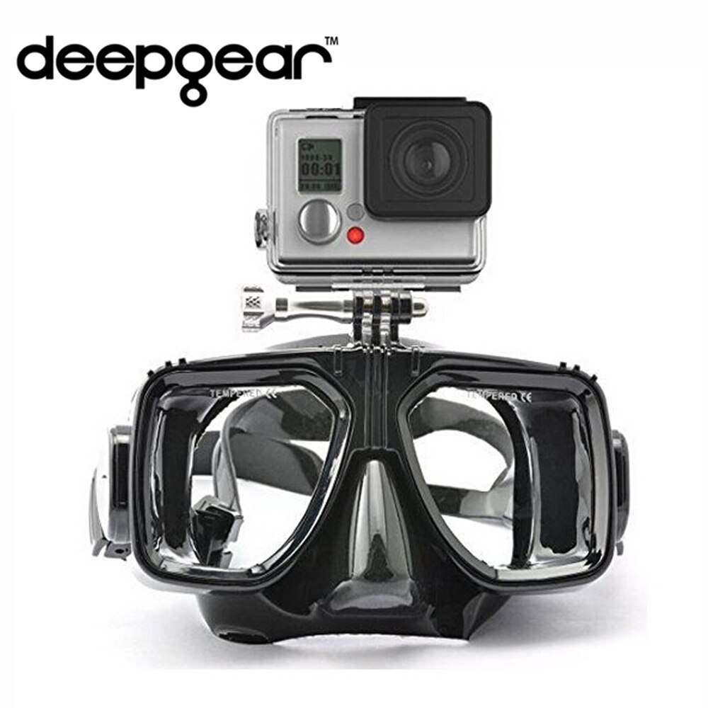 Tempered Glass Scuba Diving/Snorkel Mask with Camera Mount For GoPro Camera